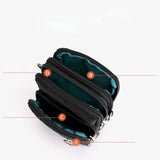 Solid Zipper Messenger Bag for Women