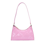 Women Pu Leather Shoulder Bag Glossy Retro Shopping Bag