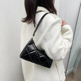 Women Pu Leather Shoulder Bag Glossy Retro Shopping Bag