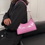 Women Pu Leather Shoulder Bag Glossy Retro Shopping Bag