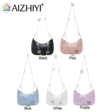 Butterfly Chain PU Leather Shoulder Bag for Shopping