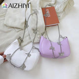 Butterfly Chain PU Leather Shoulder Bag for Shopping