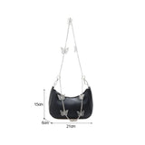 Butterfly Chain PU Leather Shoulder Bag for Shopping