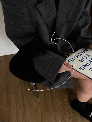 Foufurieux Lamb Wool Small Girls Bag Winter Solid Knotted Handbag