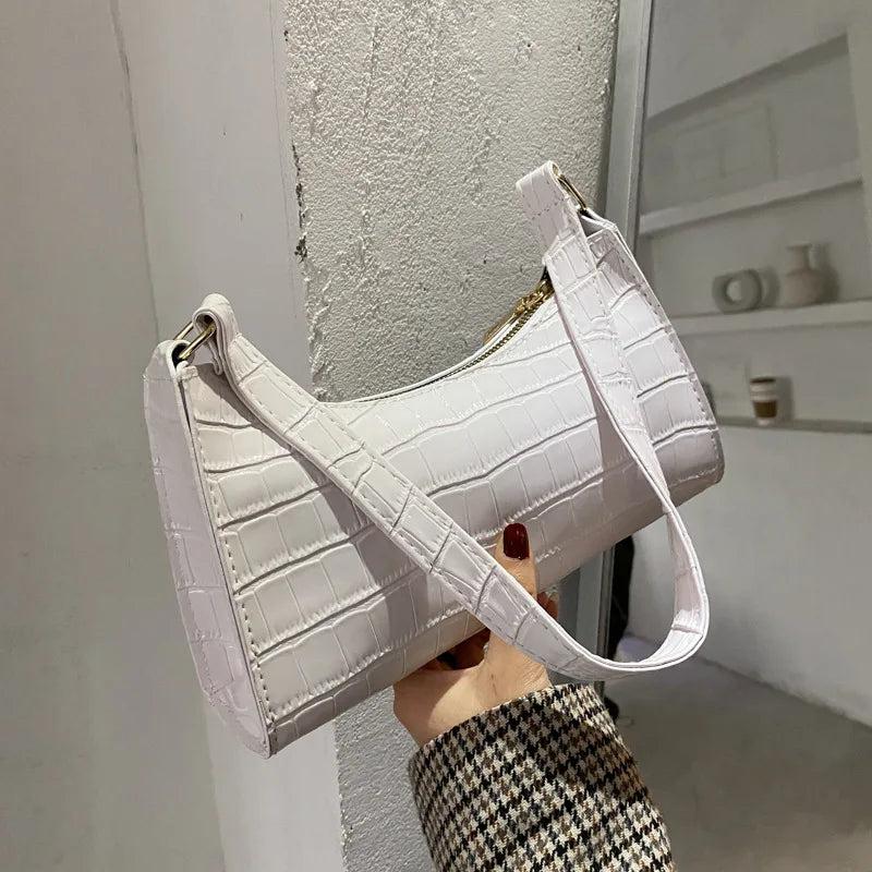Casual Women Totes Shoulder Bags Shopping Bag Retro Female Leather Solid Chain H