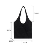 Women Corduroy Shoulder Bag Medium Cotton Canvas Handbag Casual Tote Female Eco