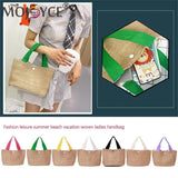 Straw Woven Beach Vacation Tote Bag for Women