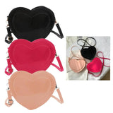 Love Heart Shape Shoulder Bag Glossy PU Solid Satchel for Girls