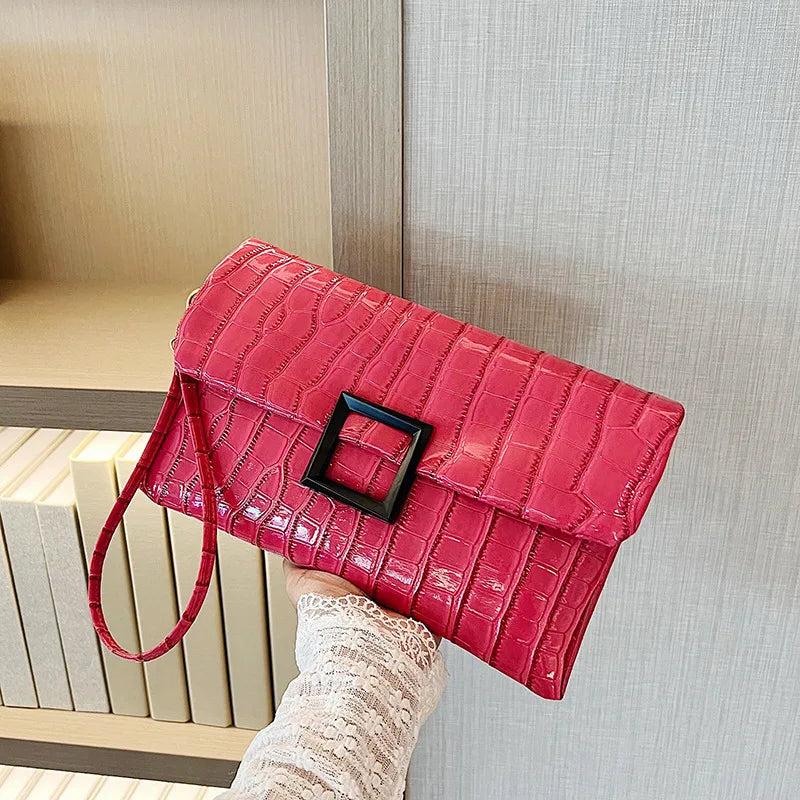 Crocodile Handbags PU Leather Clutch Bag Female Square Purse Ladies Wallet