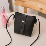 Women Bucket Bag PU Leather Zipper Crossbody Shoulder Casual Messenger Bag