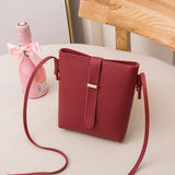 Women Bucket Bag PU Leather Zipper Crossbody Shoulder Casual Messenger Bag