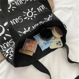 Canvas Women's Handbags Large Capacity Literary Shoulder Bag For Girls Student