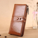 Women's Vintage PU Wallet Anti Thief Purse Mini Handheld Money Pouch