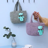 Plush Insulation Bag Autumn Winter Portable Small Thermal Lunch Box