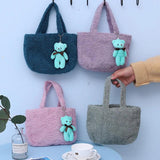 Plush Insulation Bag Autumn Winter Portable Small Thermal Lunch Box