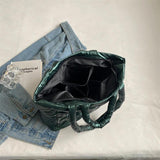 Down Cotton Handbag Large Tote Winter Soft Padded Shoulder Bags For Women