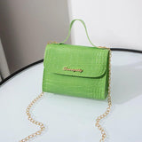 Crocodile Pattern Crossbody Shoulder Bag - Purple