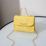 Crocodile Pattern Crossbody Shoulder Bag - Purple