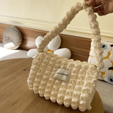 Women Flower Tote Bag Solid Canvas Handbag