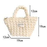 Women Flower Tote Bag Solid Canvas Handbag