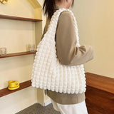 Women Flower Tote Bag Solid Canvas Handbag