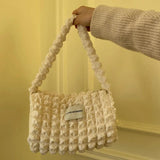 Women Flower Tote Bag Solid Canvas Handbag