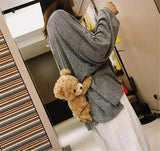 Women Bear Shoulder Bag Plush Handbag Purse Wallet Messenger Gift