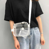 Solid Jelly Handbag for Women Transparent Diagonal Package