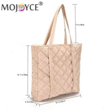 Cotton Padded Women Tote Bag Large Capacity Nylon Shoulder Handbags