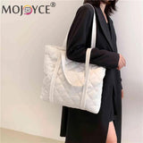 Cotton Padded Women Tote Bag Large Capacity Nylon Shoulder Handbags