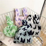 Butterfly Pattern Knitted Handbag Women's Autumn Winter Summer Sho...