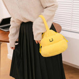 Woman Plush Handbag Ladies Tote Makeup Bag Girls Portable for Autumn and Winter