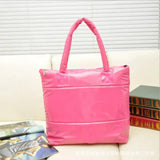 Women Space Pad Cotton Feather Down Bucket Handbag