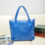 Women Space Pad Cotton Feather Down Bucket Handbag