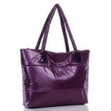 Women Space Pad Cotton Feather Down Bucket Handbag