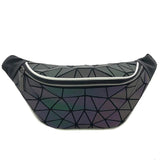 Luminous Waist Bags Women Waist Fanny Packs Belt Bag Geometric Chest Handbag Pou