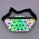 Luminous Waist Bags Women Waist Fanny Packs Belt Bag Geometric Chest Handbag Pou