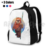 Ewok Outdoor Hiking Backpack Fluffy Fanart Geek 80S Vintage Retro