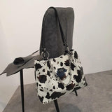 Cow Pattern Women's Shoulder Bag Chain Large Tote