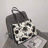 Cow Pattern Women's Shoulder Bag Chain Large Tote