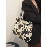 Cow Pattern Women's Shoulder Bag Chain Large Tote