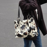 Cow Pattern Women's Shoulder Bag Chain Large Tote
