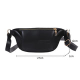 Women's Bananas Waist Belt Bag Solid Pu Leather Chest Bag