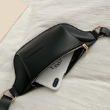 Women's Bananas Waist Belt Bag Solid Pu Leather Chest Bag