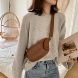 Women's Bananas Waist Belt Bag Solid Pu Leather Chest Bag