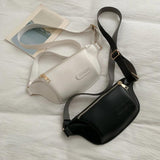 Women's Bananas Waist Belt Bag Solid Pu Leather Chest Bag