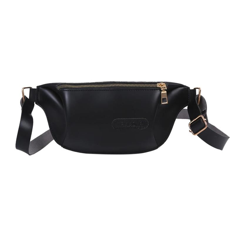 Women's Bananas Waist Belt Bag Solid Pu Leather Chest Bag