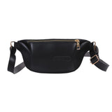 Women's Bananas Waist Belt Bag Solid Pu Leather Chest Bag