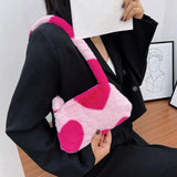 Heart Star Pattern Handbag for Women Autumn Winter Mini Square Armpit Bag
