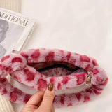 Vintage Animal Pattern Plush Mini Shoulder Bag